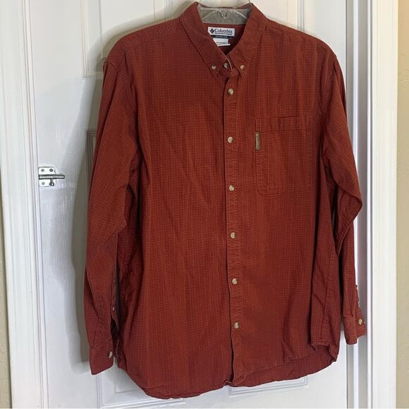 Columbia Long Sleeve Button Down Shirt Orange Red Size XL - Picture 3 of 8